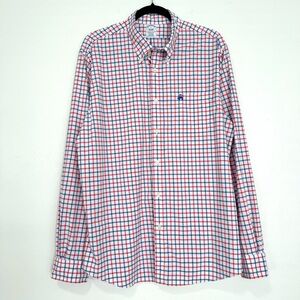 Brooks Brothers The Original Polo Shirt Men's Large Grid Logo Performance Preppy